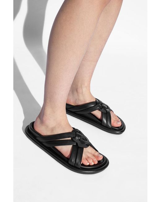 Moncler Black 'Bell' Slides