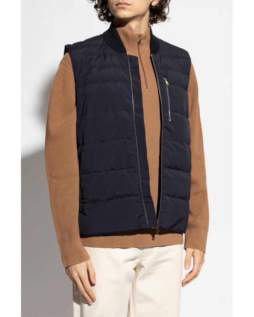 Paul Smith Blue Vest With Quilted Front for men
