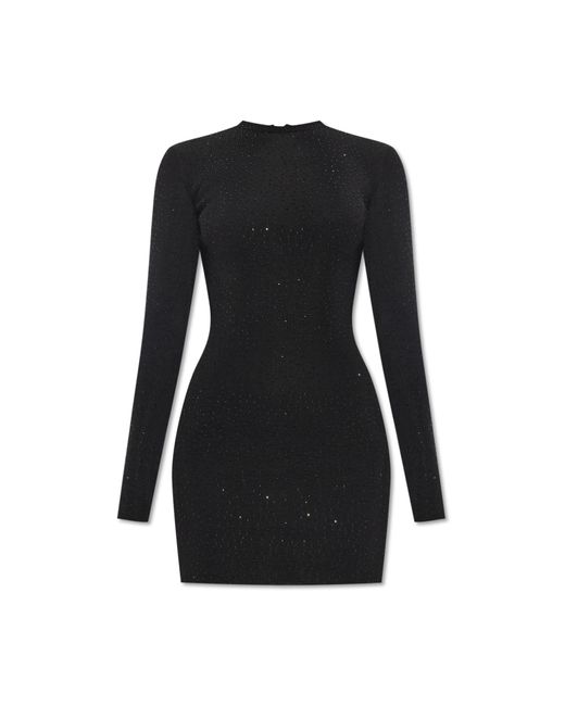 Balenciaga Black Dress With Sparkling Crystals,