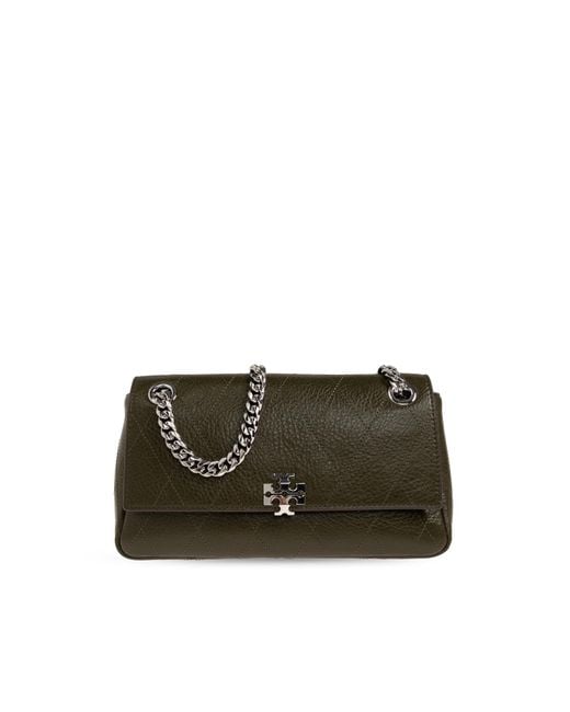 Tory Burch Green 'Charlie Quilted Small' Bag