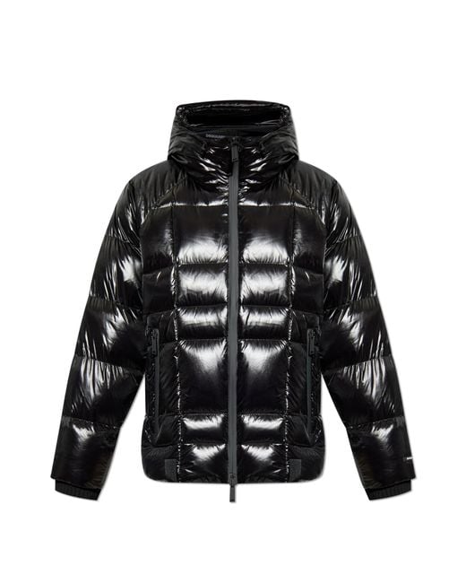 DSquared² Black Down Jacket With Hood for men