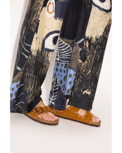 Birkenstock Brown Arizona Rivet Border Flip-Flops