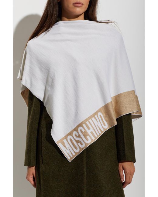 Moschino Gray Poncho With Metallic Thread