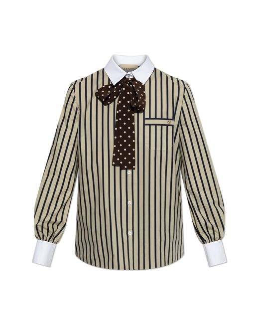 Valentino Garavani Natural Shirt With Scarf