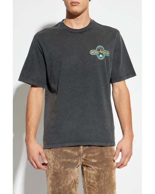 Amiri Gray T-Shirt With A Colorful Print for men