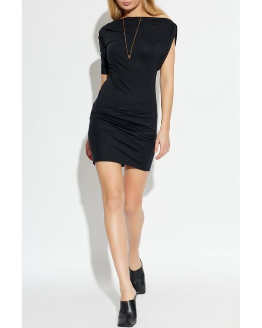 Jacquemus Black Dress With Decorative Draping