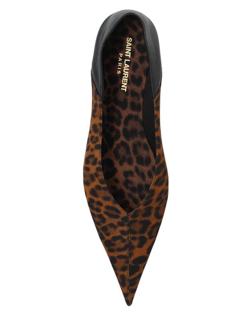 Saint Laurent Black Shoes With Leopard Print