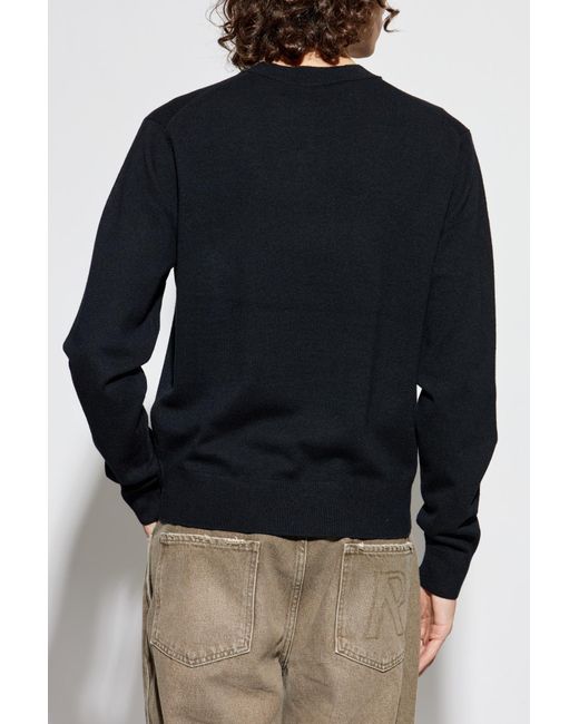 Acne Black Wool Sweater With Logo for men