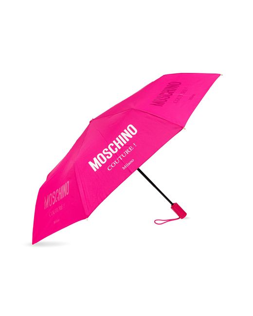 Moschino Pink Umbrella With Logo,