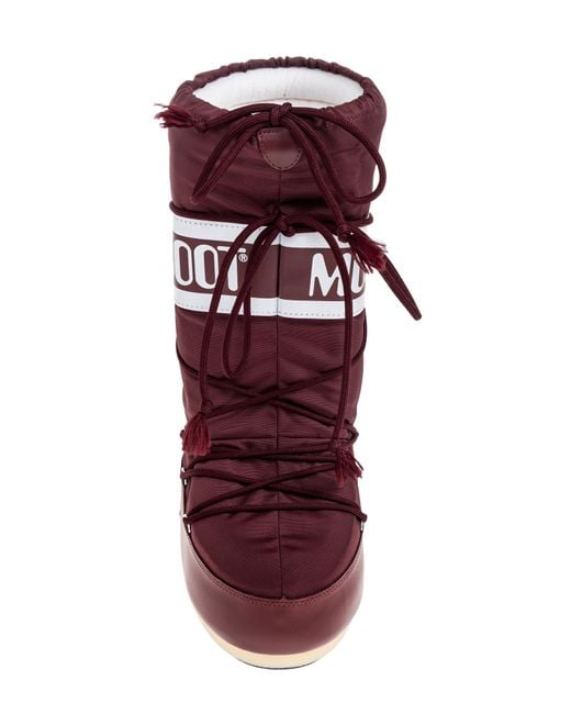 Moon Boot Red 'Icon Nylon' Snow Boots