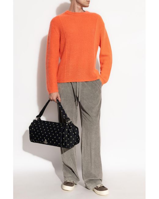 Paul Smith Orange Ribbed Sweater for men