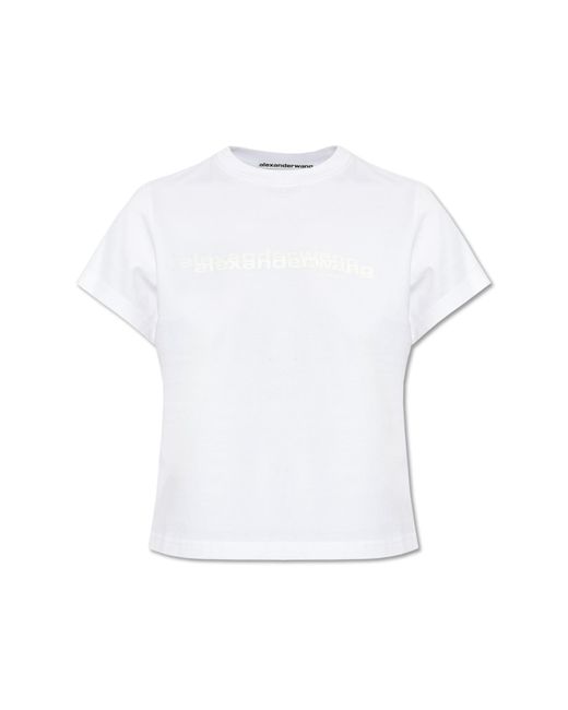 Alexander Wang White T-Shirt With Printed Logo