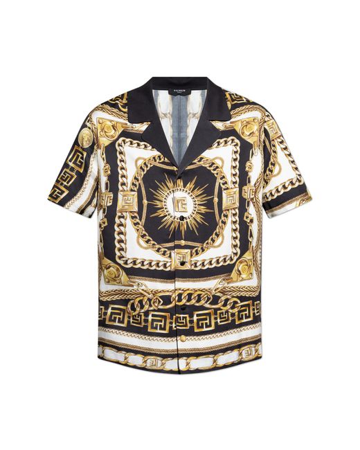 Balmain Gray Shirt With Logo for men