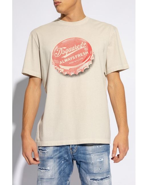 DSquared² Pink T-shirt With Logo, for men