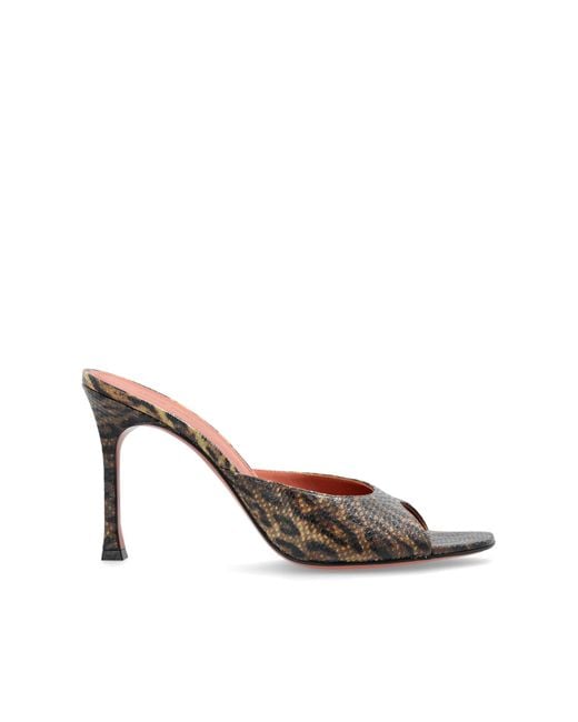 AMINA MUADDI Brown Heeled Mules "Alexa"