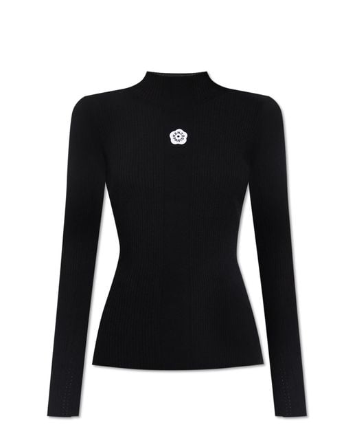 KENZO Black Top With A Stand-Up Collar