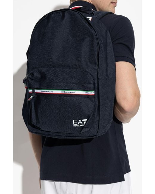 EA7 Blue Backpack With Logo