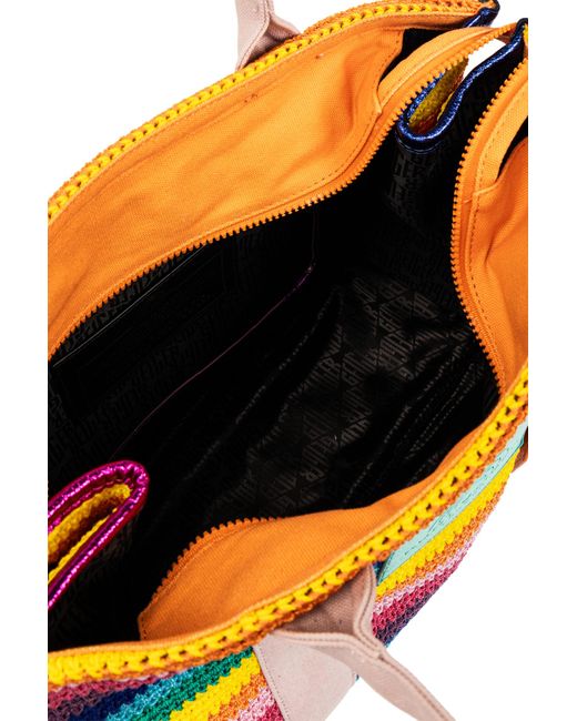 Kurt Geiger Yellow ‘Crochet Large’ Shopper Bag