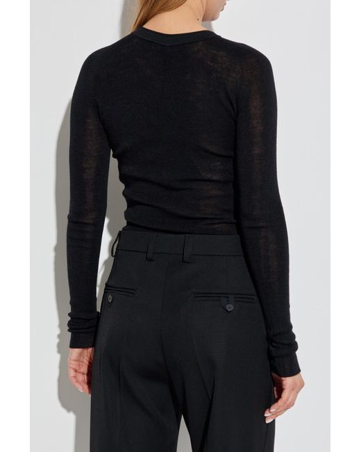 Versace Black Fitted Cut Top