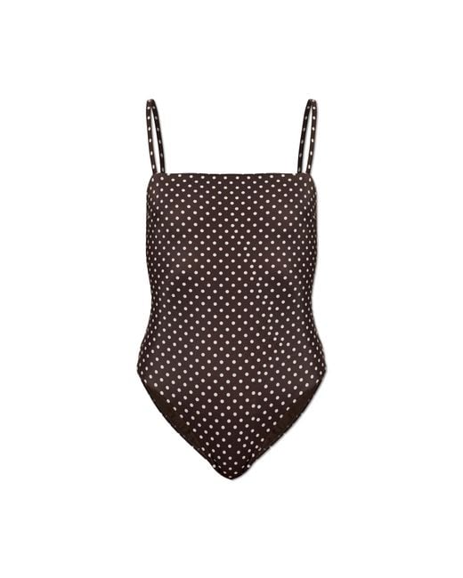 Matteau Brown One-Piece Polka Dot Swimsuit