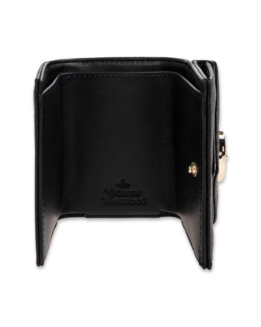 Vivienne Westwood Black Wallet With Application Logo