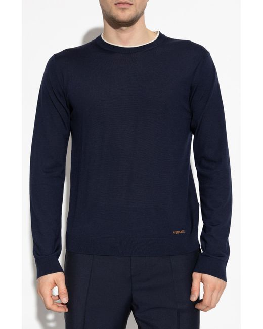 Versace Blue Single-Vent Blazer for men