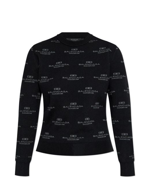 Balenciaga Black Sweater With Logo