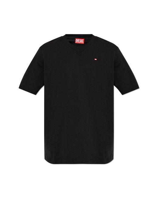 DIESEL Black T-Shirt 'T-Adjust-V-Microdiv' for men