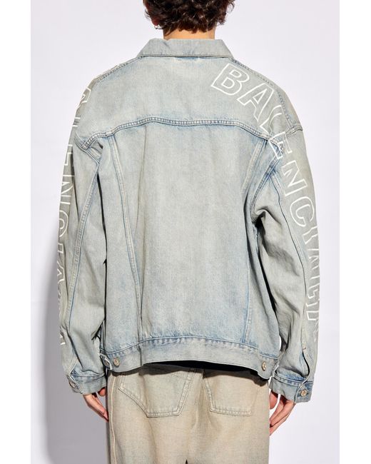 Balenciaga shearling hotsell denim jacket