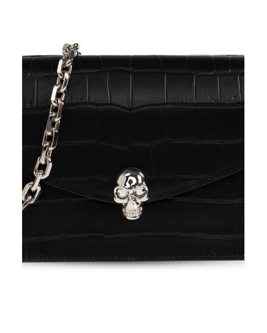 McQueen Black 'Skull Mini' Bag