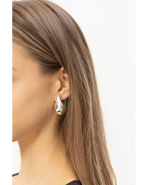 Bottega Veneta Metallic Drop-Shaped Earrings