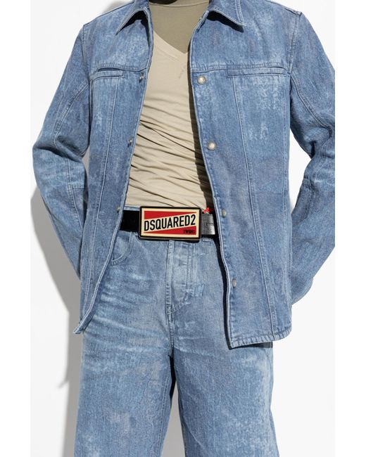 DSquared² Red Leather Belt for men