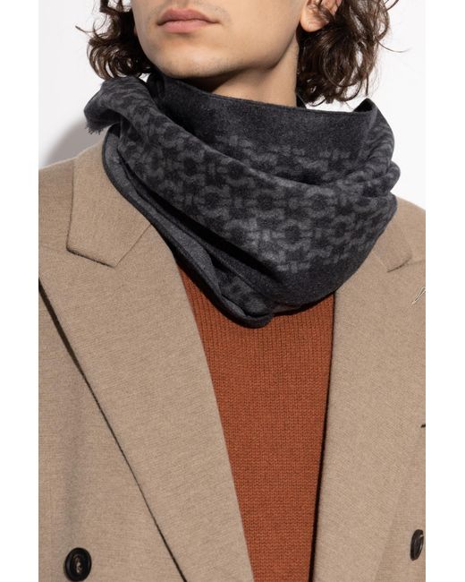 Ferragamo Black Scarf With Monogram for men