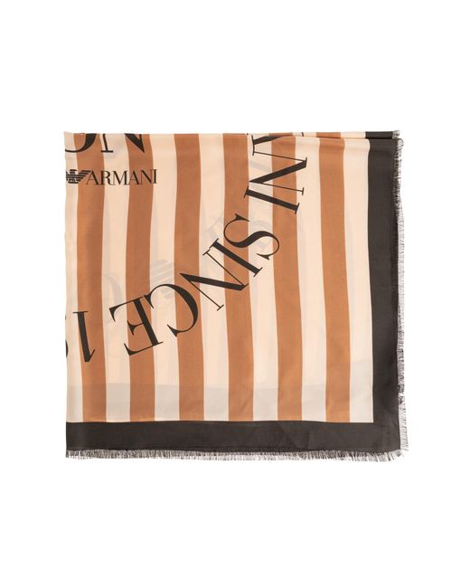 Emporio Armani Brown Silk Scarf