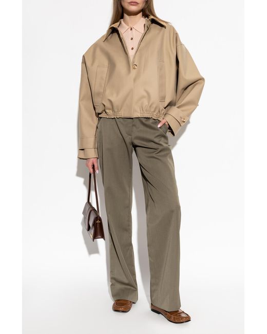 Victoria Beckham Natural Creased Trousers