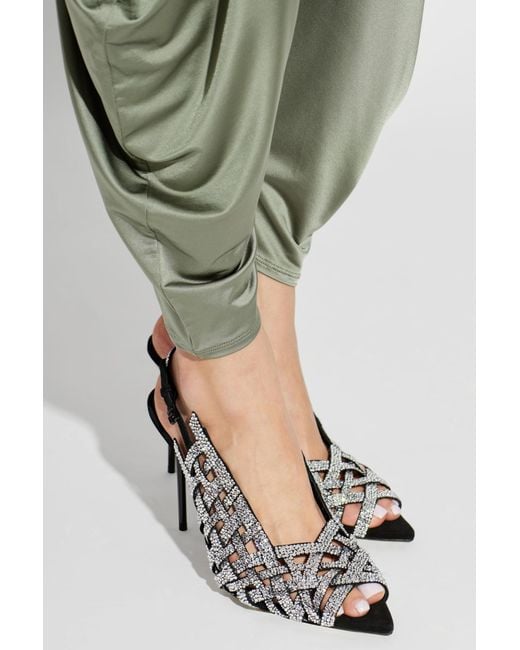 Balmain Metallic Leather Heeled Sandals