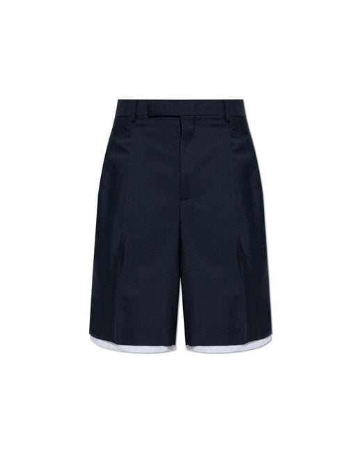 Jil Sander Blue Wool Shorts for men