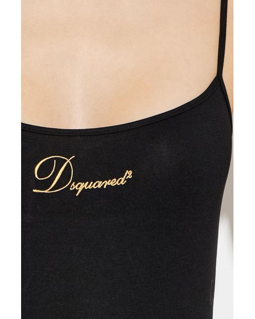 DSquared² Black Bodysuit With Straps