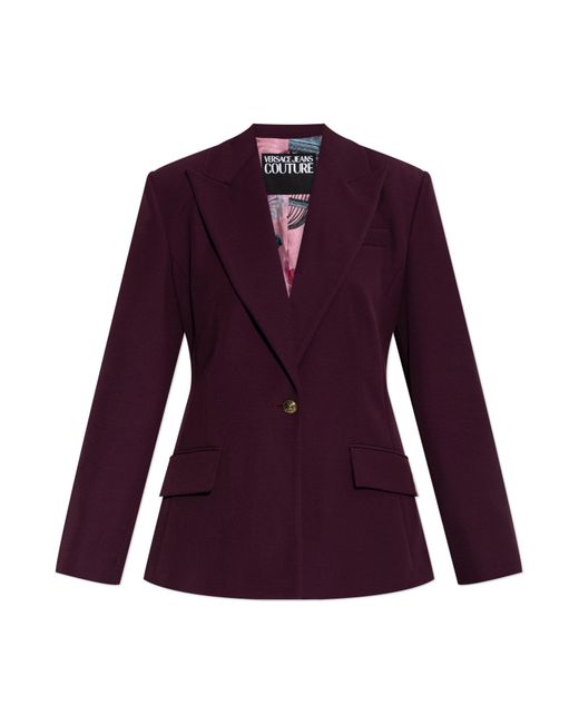 Versace Jeans Couture Purple Blazer With Pockets