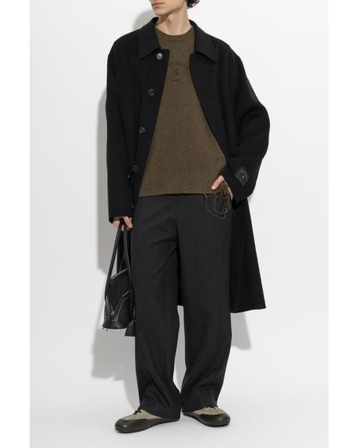 MM6 by Maison Margiela Green Raw-Edge Sweater for men
