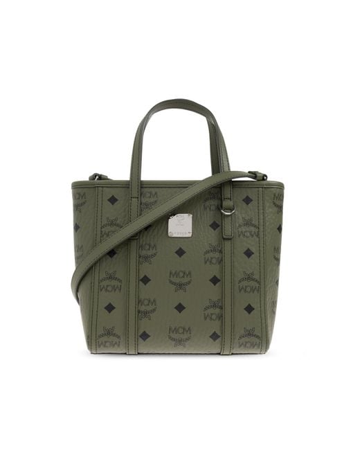 MCM Green Handbag With 'Visetos' Print