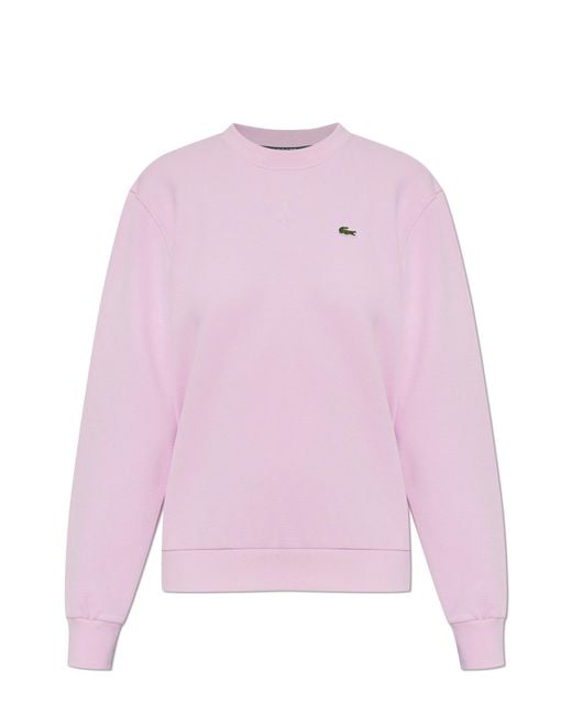 Lacoste Pink Sweatshirt With Logo Patch