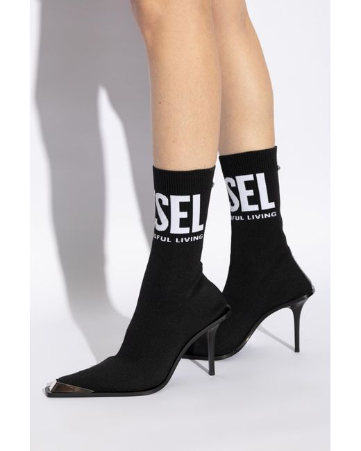 DIESEL Black Heeled Ankle Boots D-Tona