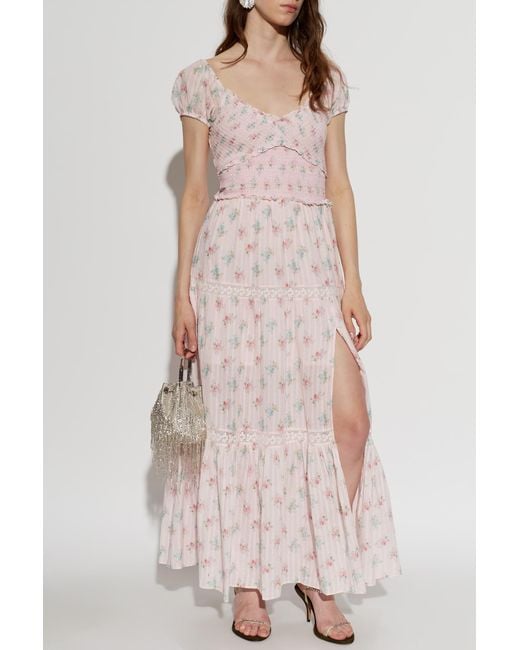 LoveShackFancy Pink Cotton Dress 'Amandla'