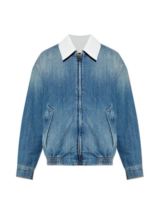 Loewe Blue Denim Jacket With Collar for men