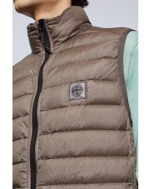 Stone Island Brown Quilted Down Vest, for men