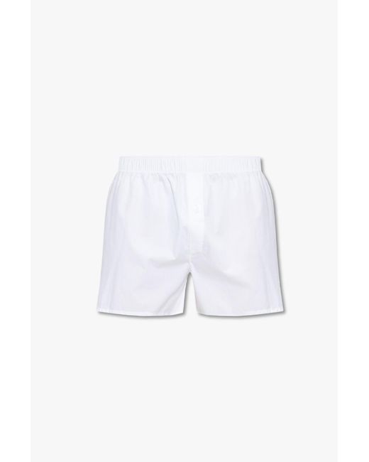 Hanro White Cotton Boxers for men