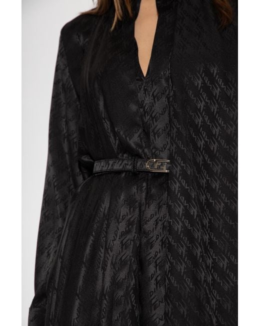Fendi Silk Dress in Black | Lyst Fendi Silk Dress in Black | Lyst