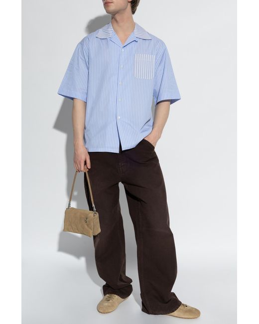 Marni Blue Shirt With Striped Pattern for men