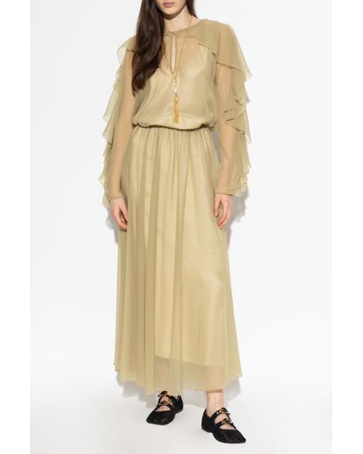 Forte_forte Natural Two-Piece Top With Ruffle
